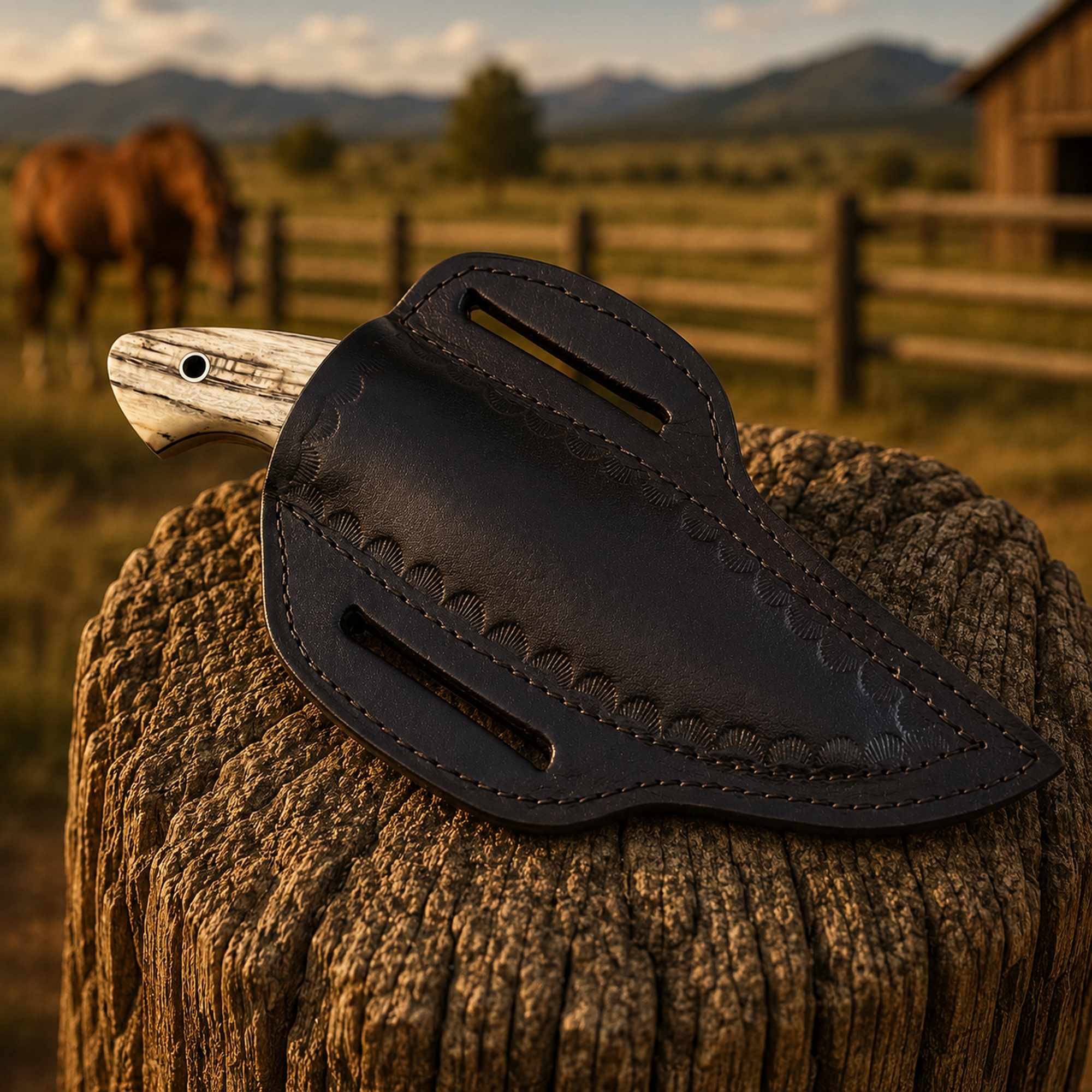 MALIKA KNIVES simple Damascus EDC Cowboy Knife Ashwood Handle