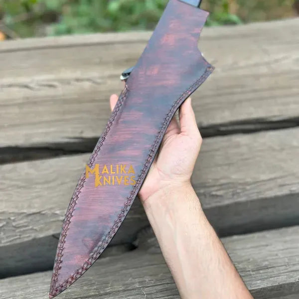 MALIKA KNIVES simple Double Edge Bowie Knife 15” J2 Steel | Micarta G10