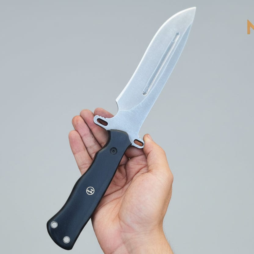MALIKA KNIVES simple Drop Point Bowie Knife D2 Steel G10 Handle