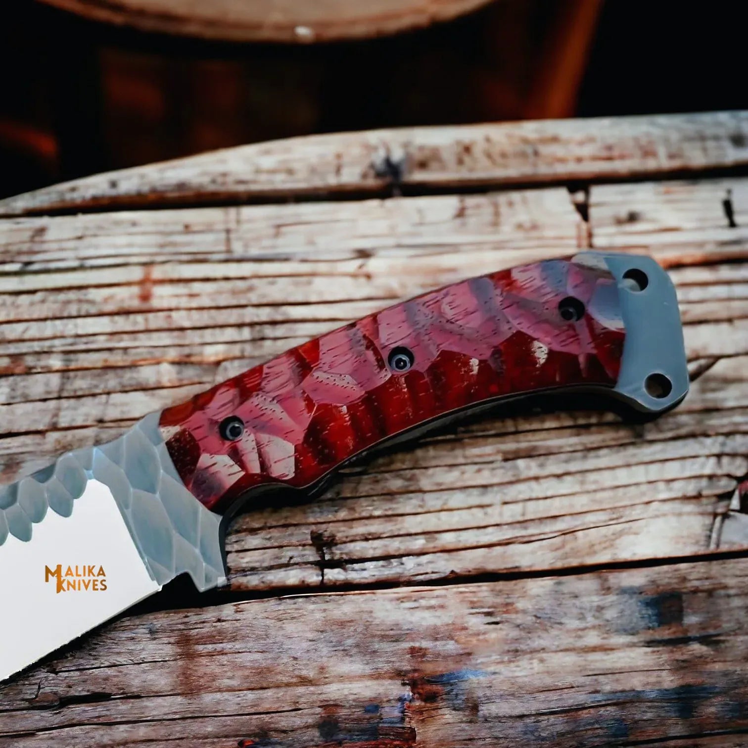 MALIKA KNIVES simple Handforged D2 Bowie Knife 8 Inch Blade G10 Handle