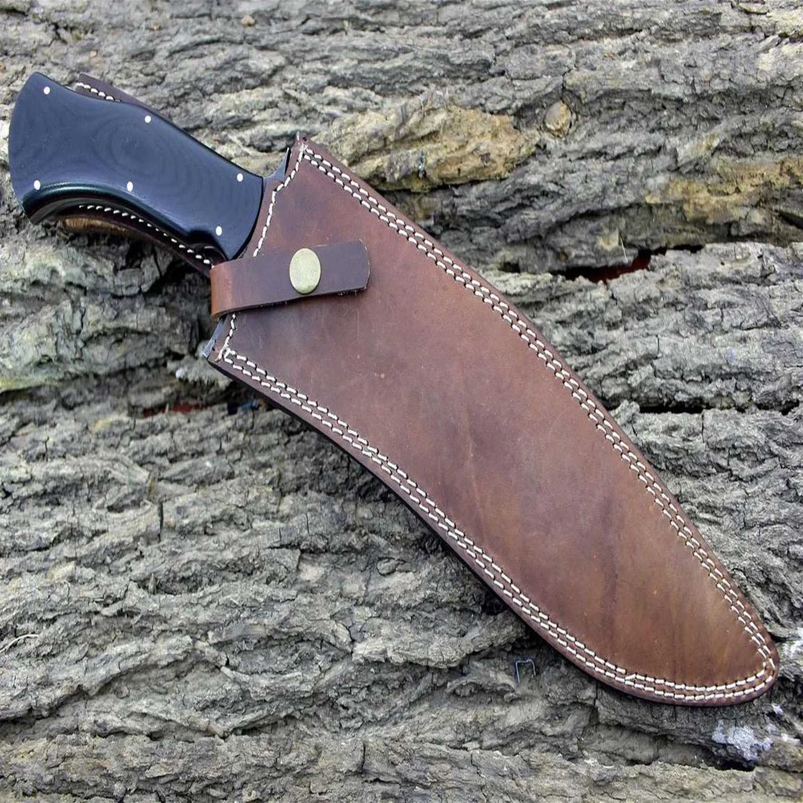 MALIKA KNIVES simple Handforged D2 Steel Bowie Knife G10 Handle