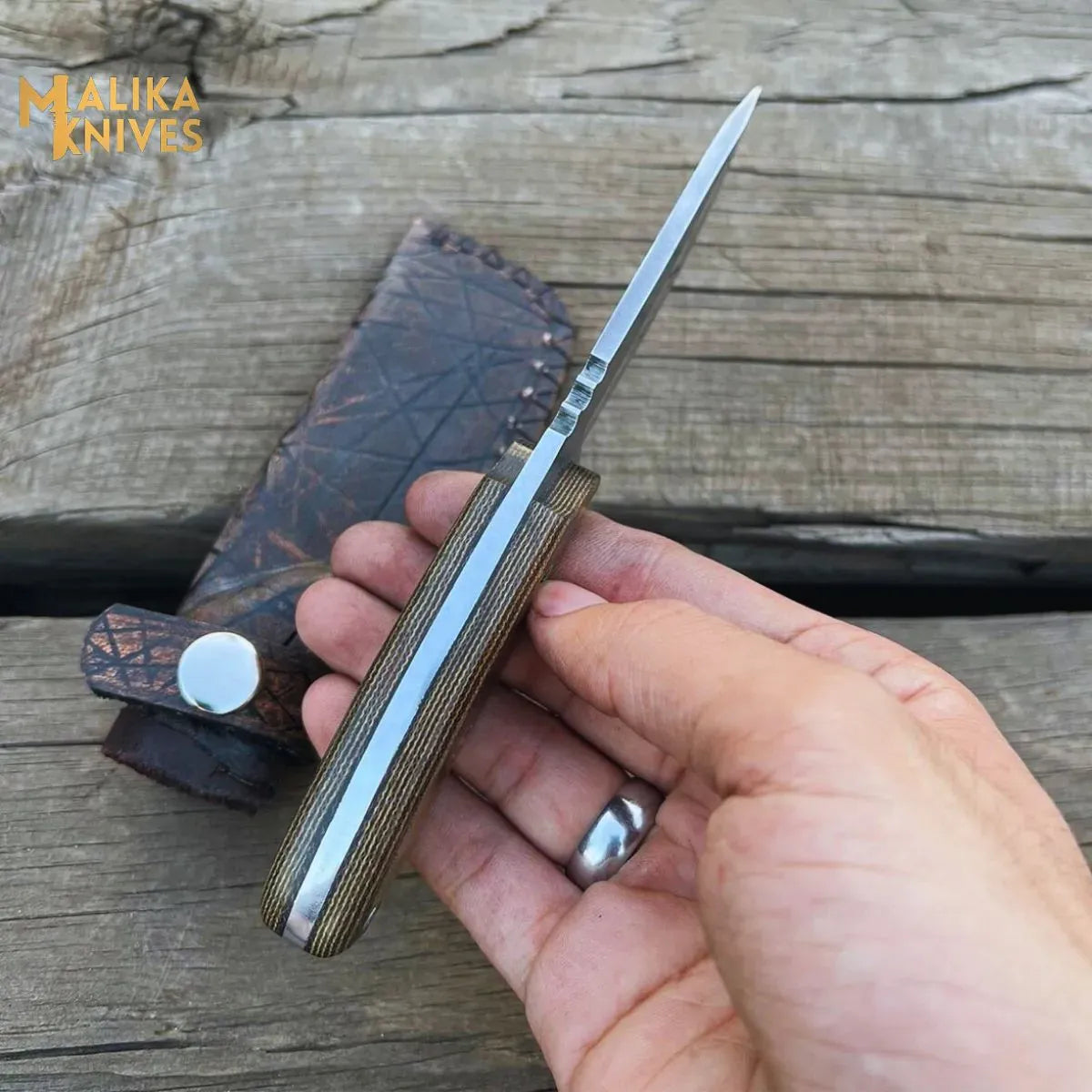 MALIKA KNIVES simple Handmade 3-Pointer EDC Knife: Unmatched Quality for Everyday Carry-0033