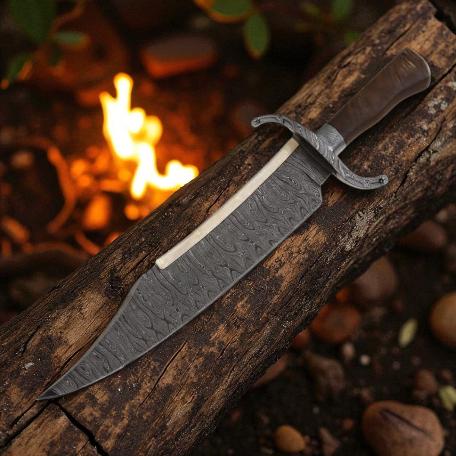 MALIKA KNIVES simple Handmade Alamo Musso Bowie Knife Damascus Steel