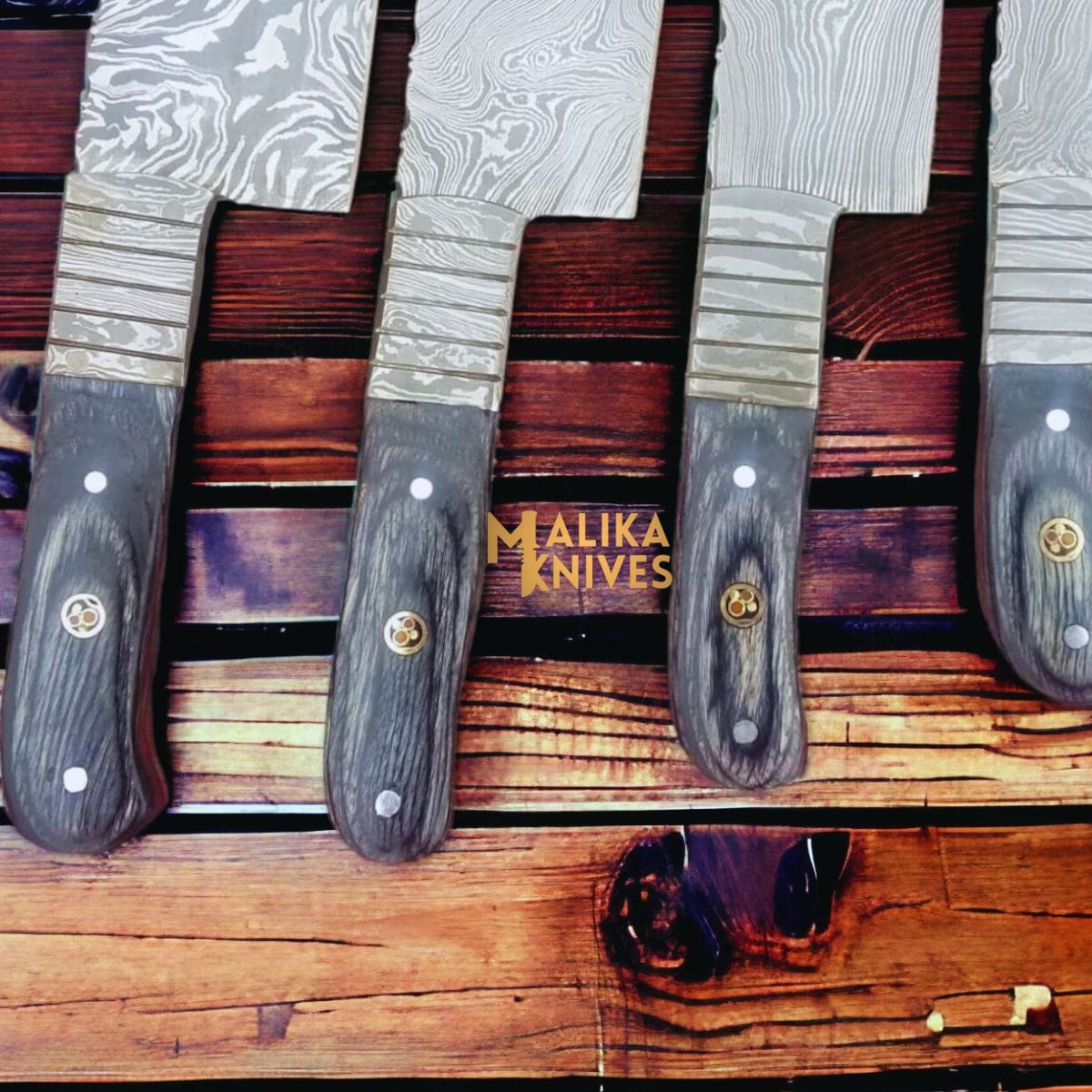 MALIKA KNIVES simple High-quality Damascus kitchen knife set for versatile use-0209