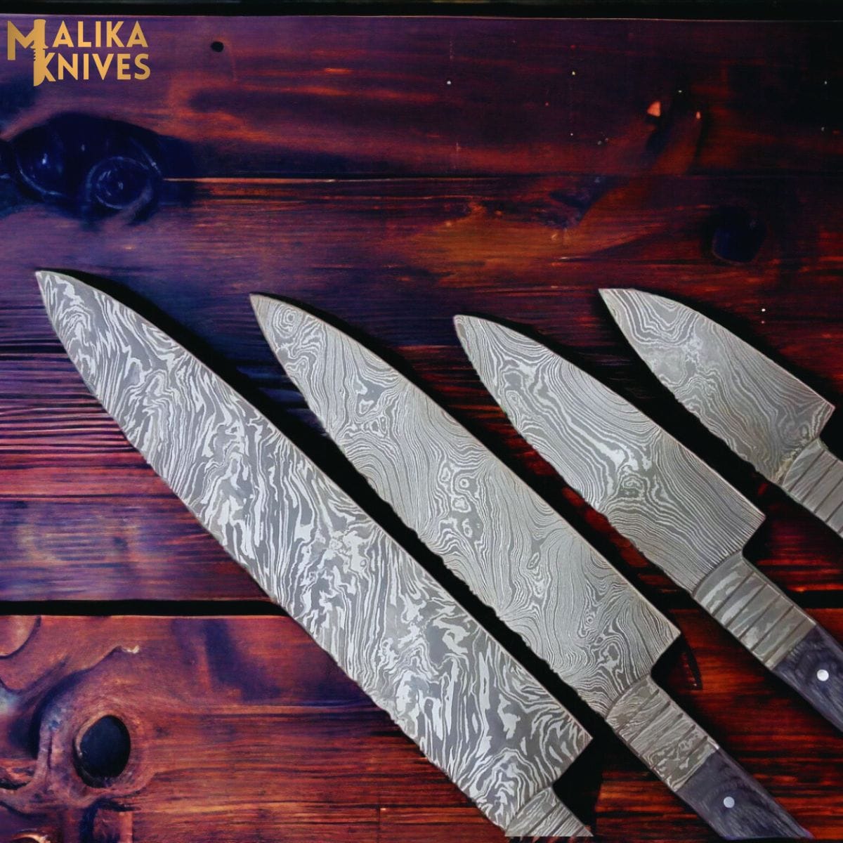 MALIKA KNIVES simple High-quality Damascus kitchen knife set for versatile use-0209