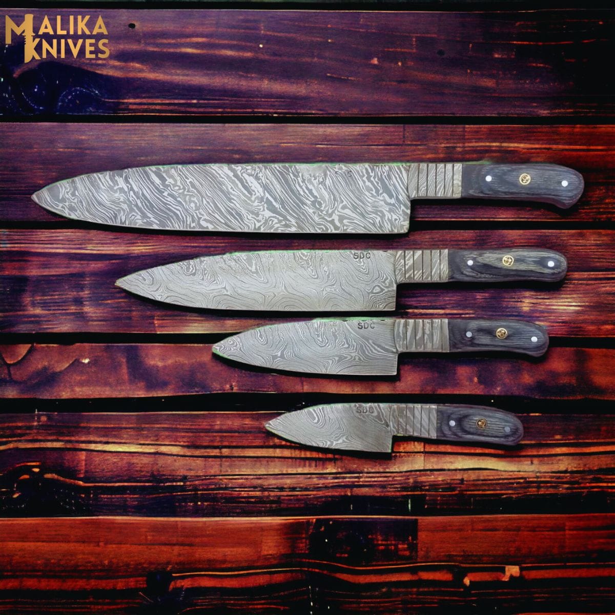 MALIKA KNIVES simple High-quality Damascus kitchen knife set for versatile use-0209