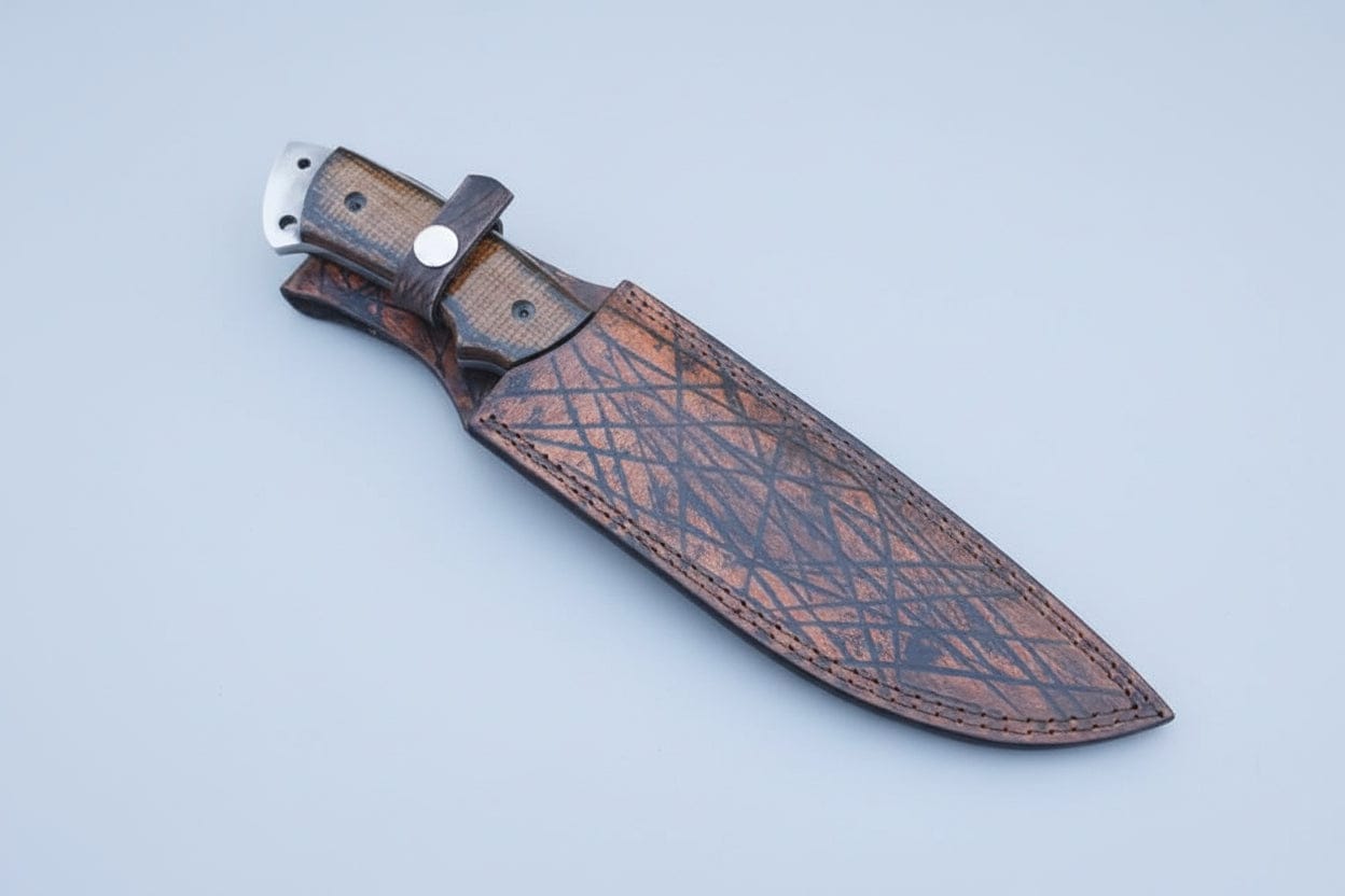 MALIKA KNIVES simple Hunter Point Bowie Knife D2 Steel G10 Handle
