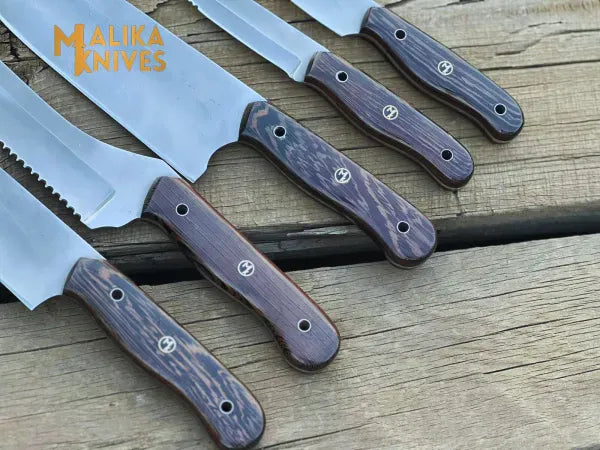MALIKA KNIVES simple Malika Ultimate Kitchen Knife Set: Premium All-in-One Collection with Custom Leather Carrying Case - Perfect for Home Chefs & Culinary Enthusiasts-0204