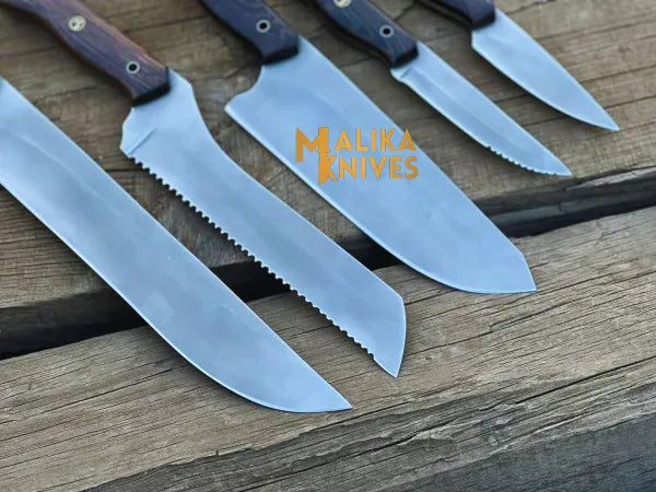 MALIKA KNIVES simple Malika Ultimate Kitchen Knife Set: Premium All-in-One Collection with Custom Leather Carrying Case - Perfect for Home Chefs & Culinary Enthusiasts-0204