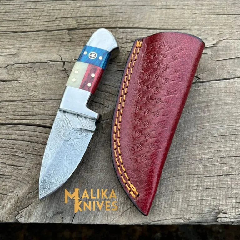 MALIKA KNIVES simple Premium EDC Flag Handle Skinner Knife - Compact, Durable & Razor-Sharp for Outdoor Enthusiasts-0025