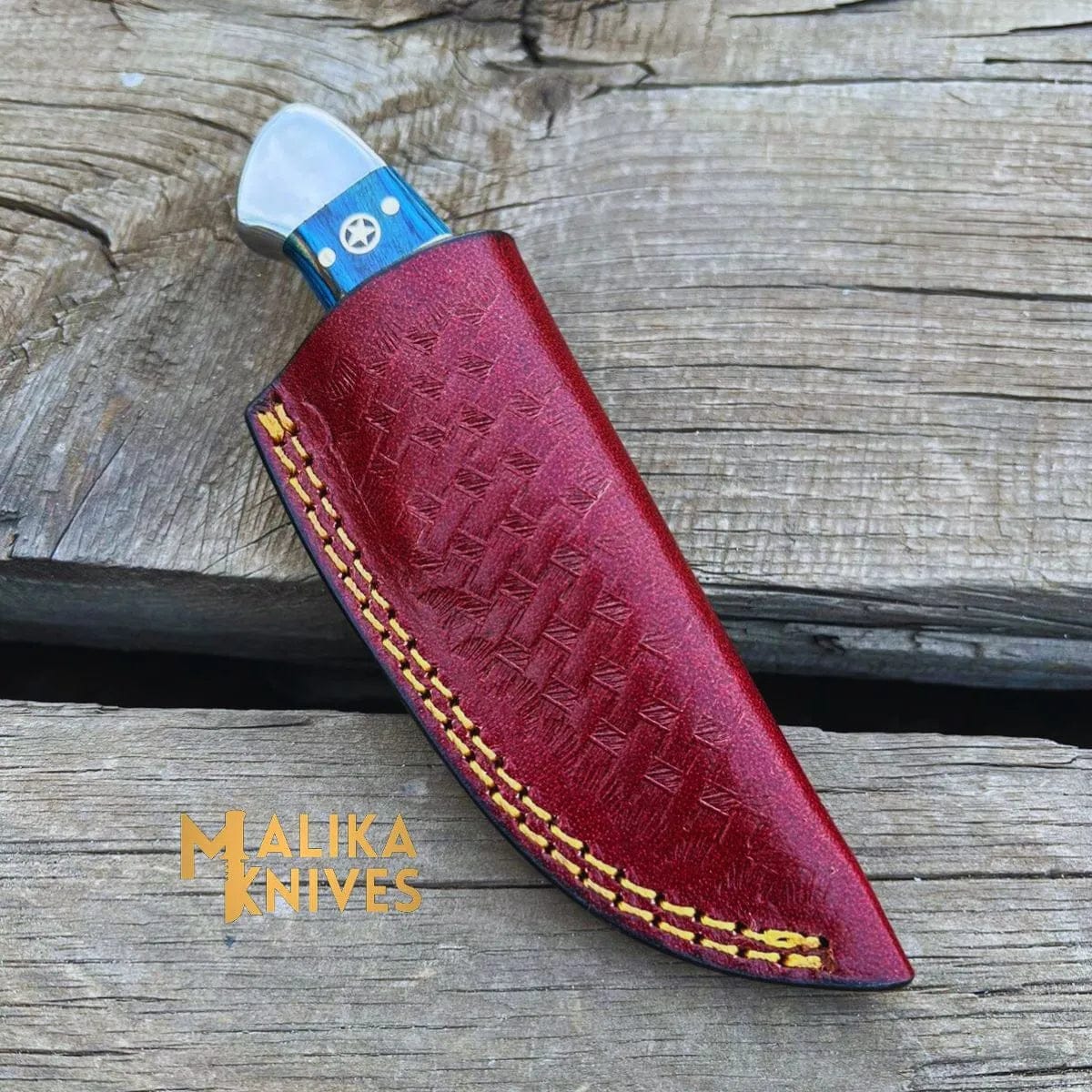 MALIKA KNIVES simple Premium EDC Flag Handle Skinner Knife - Compact, Durable & Razor-Sharp for Outdoor Enthusiasts-0025