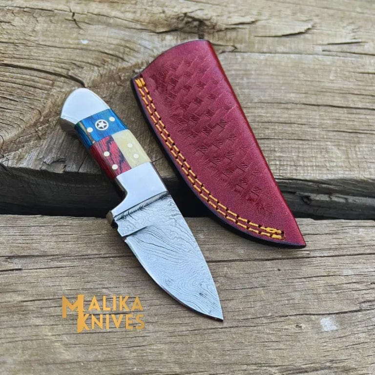 MALIKA KNIVES simple Premium EDC Flag Handle Skinner Knife - Compact, Durable & Razor-Sharp for Outdoor Enthusiasts-0025