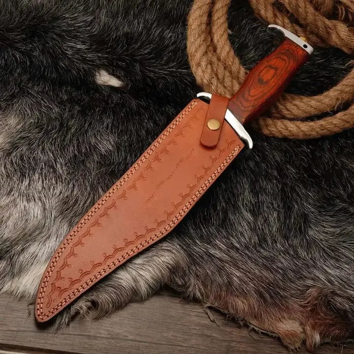 MALIKA KNIVES simple Rambo Bowie Knife D2 Steel Blade - Collectible