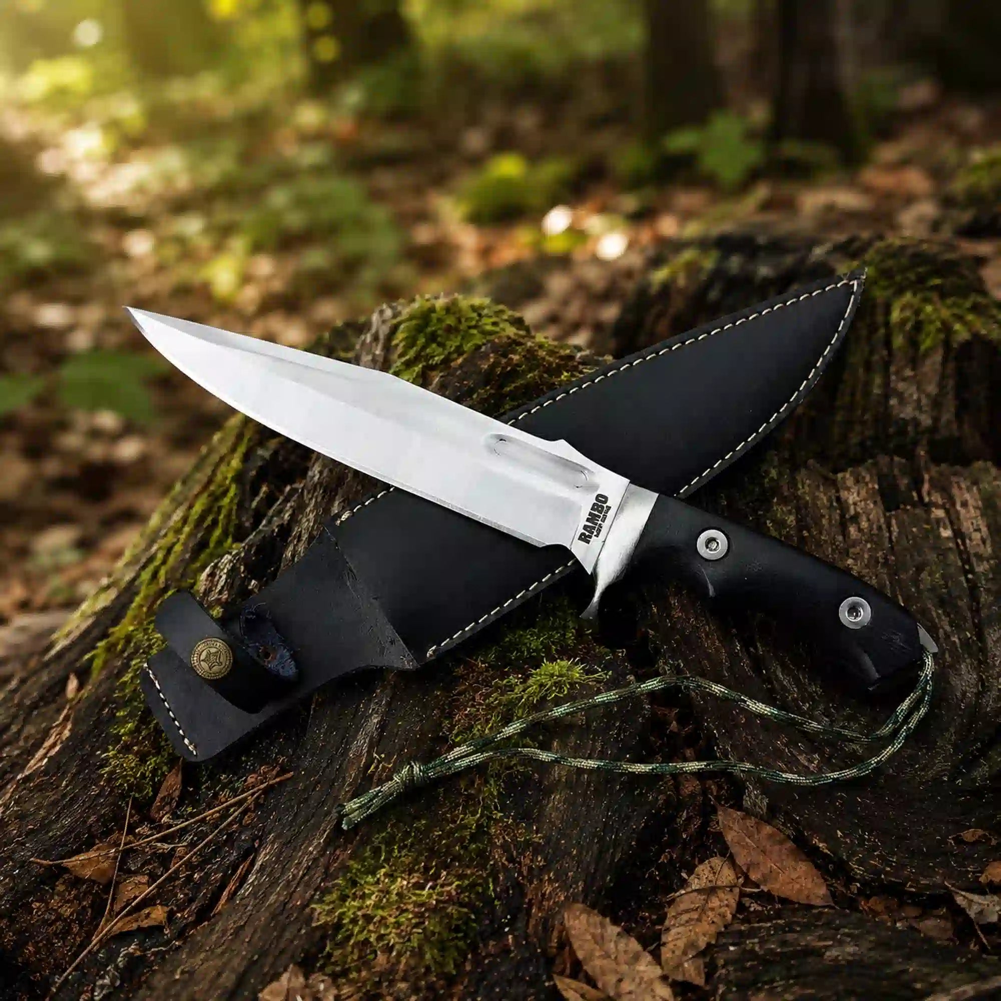 MALIKA KNIVES simple Rambo V Last Blood Replica Bowie Knife – 14" D2 Blade, Micarta Handle