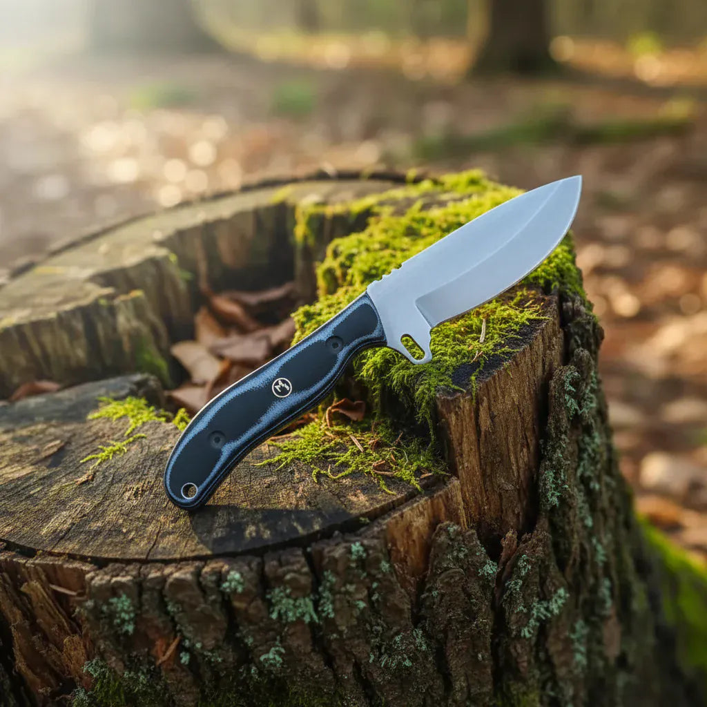 MALIKA KNIVES simple Ridge Runner Hunting Knife D2 Steel Micarta Handle