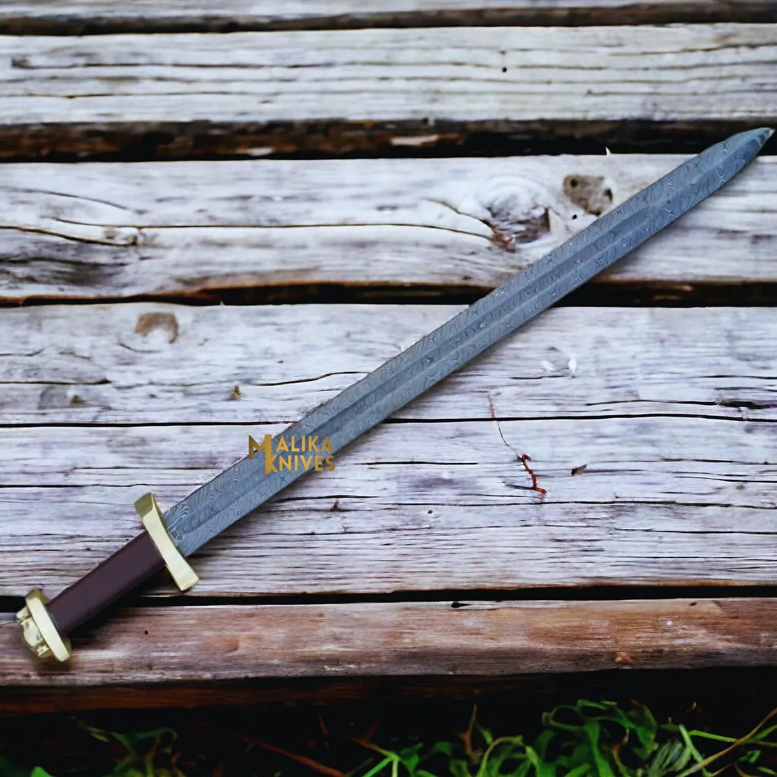 MALIKA KNIVES simple Sigurd Damascus Viking Sword