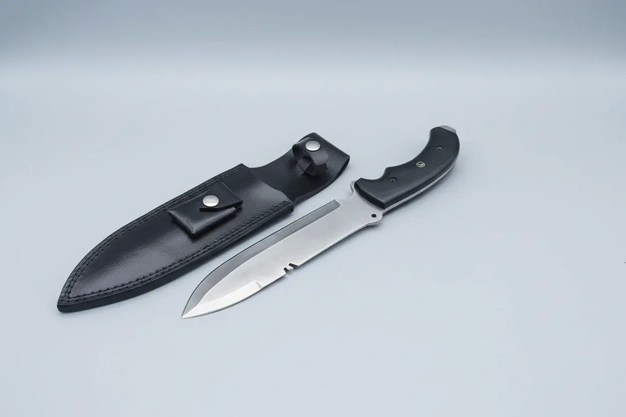 MALIKA KNIVES simple Spear Point Bowie Knife D2 Steel G10 Micarta