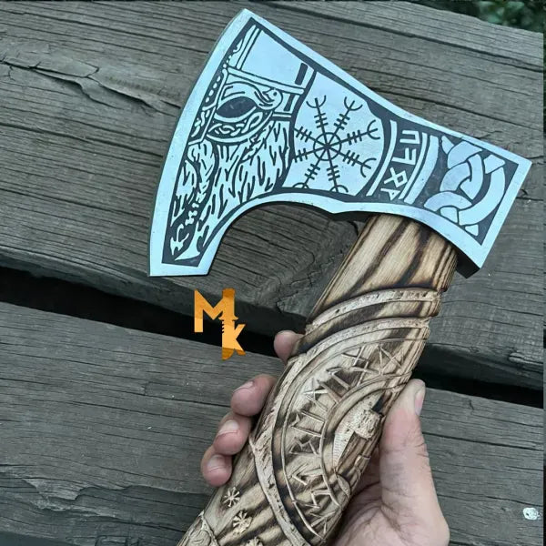 MALIKA KNIVES simple The Helm of Awe: A Mighty Viking Axe for Warriors