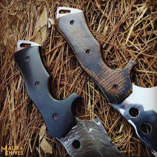 MALIKA KNIVES simple Tracker Bowie Knife G10 Handle Bushcraft Sheath