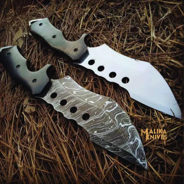 MALIKA KNIVES simple Tracker Bowie Knife G10 Handle Bushcraft Sheath