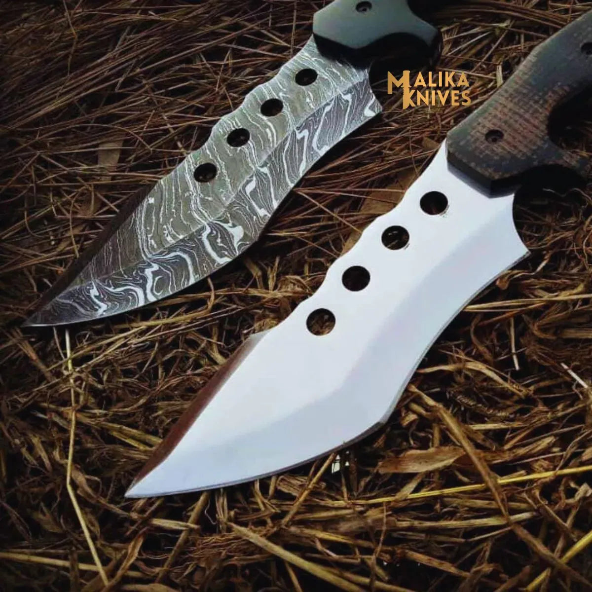 MALIKA KNIVES simple Tracker Bowie Knife G10 Handle Bushcraft Sheath