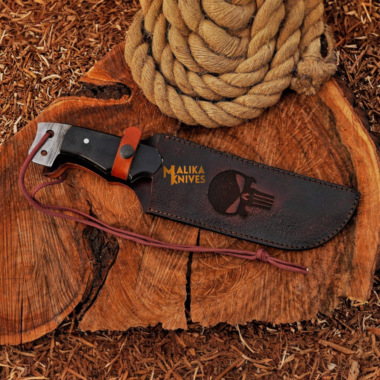 MALIKA KNIVES variable Bowie Knife 13” Damascus Steel | Malika Knives