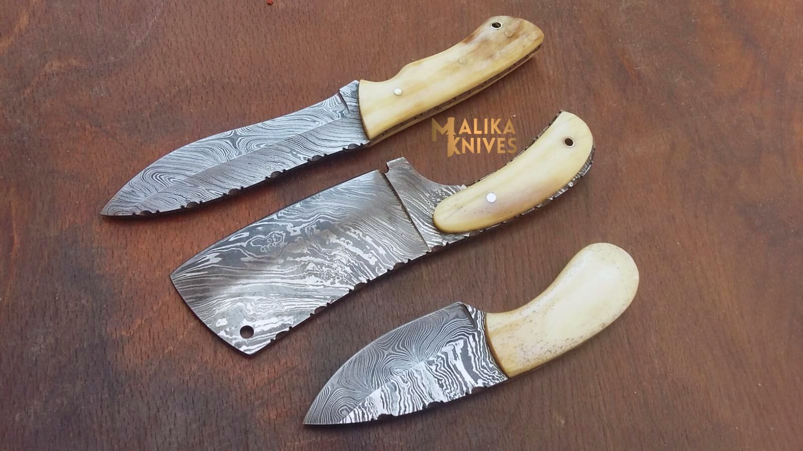 MALIKA KNIVES variable Handmade Hunting Knives Set | Camel Bone