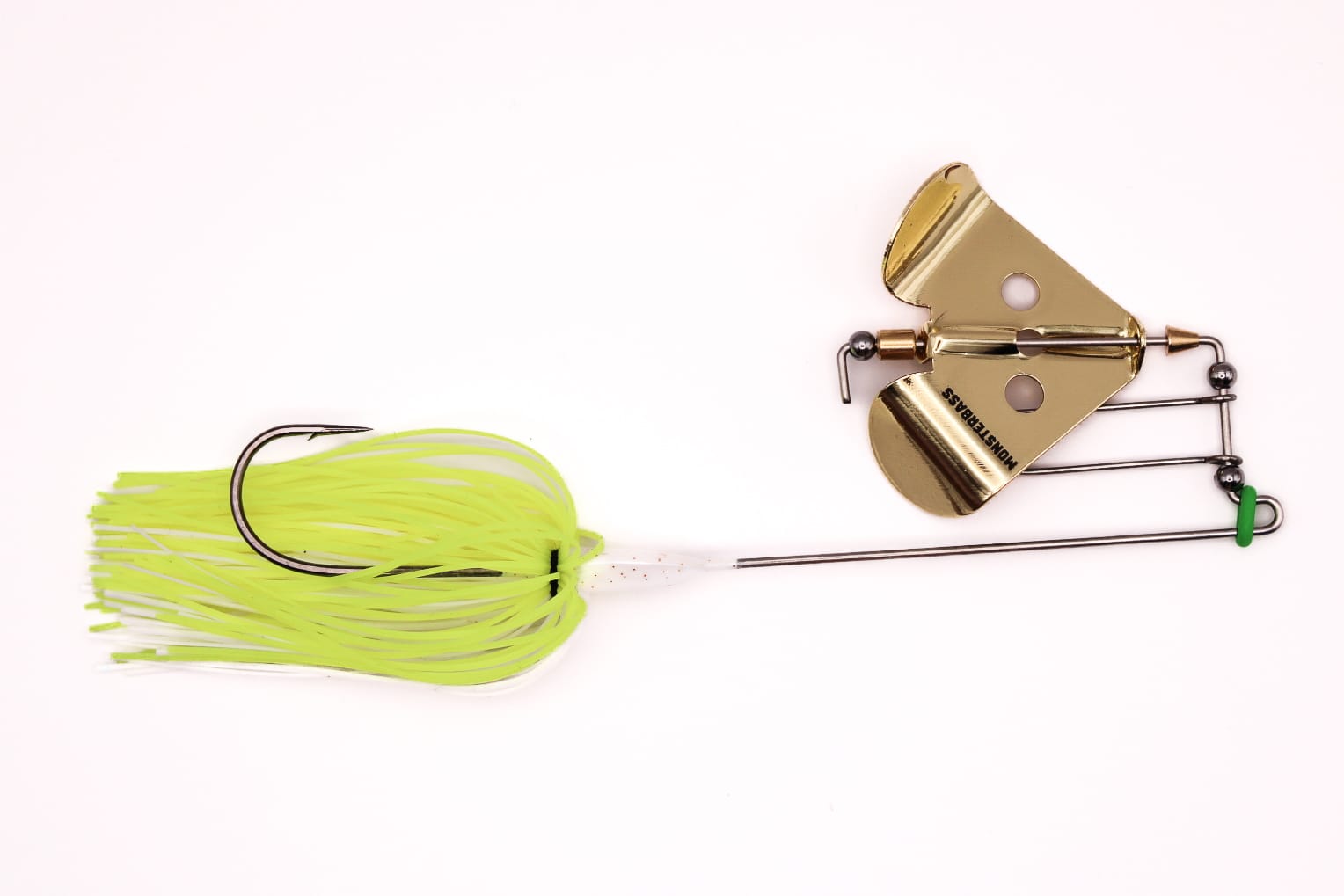 MONSTERBASS Buzzbaits White & Chartreuse w/ Gold Blade The Buzzsaw - Tournament Series Buzzbait