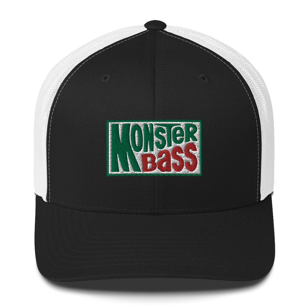 MONSTERBASS Hats Black/ White MONSTER/BASS Trucker Cap