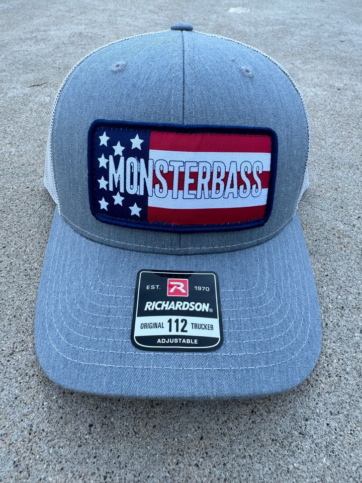 MONSTERBASS Hats Heather Grey Stars & Stripes Hat