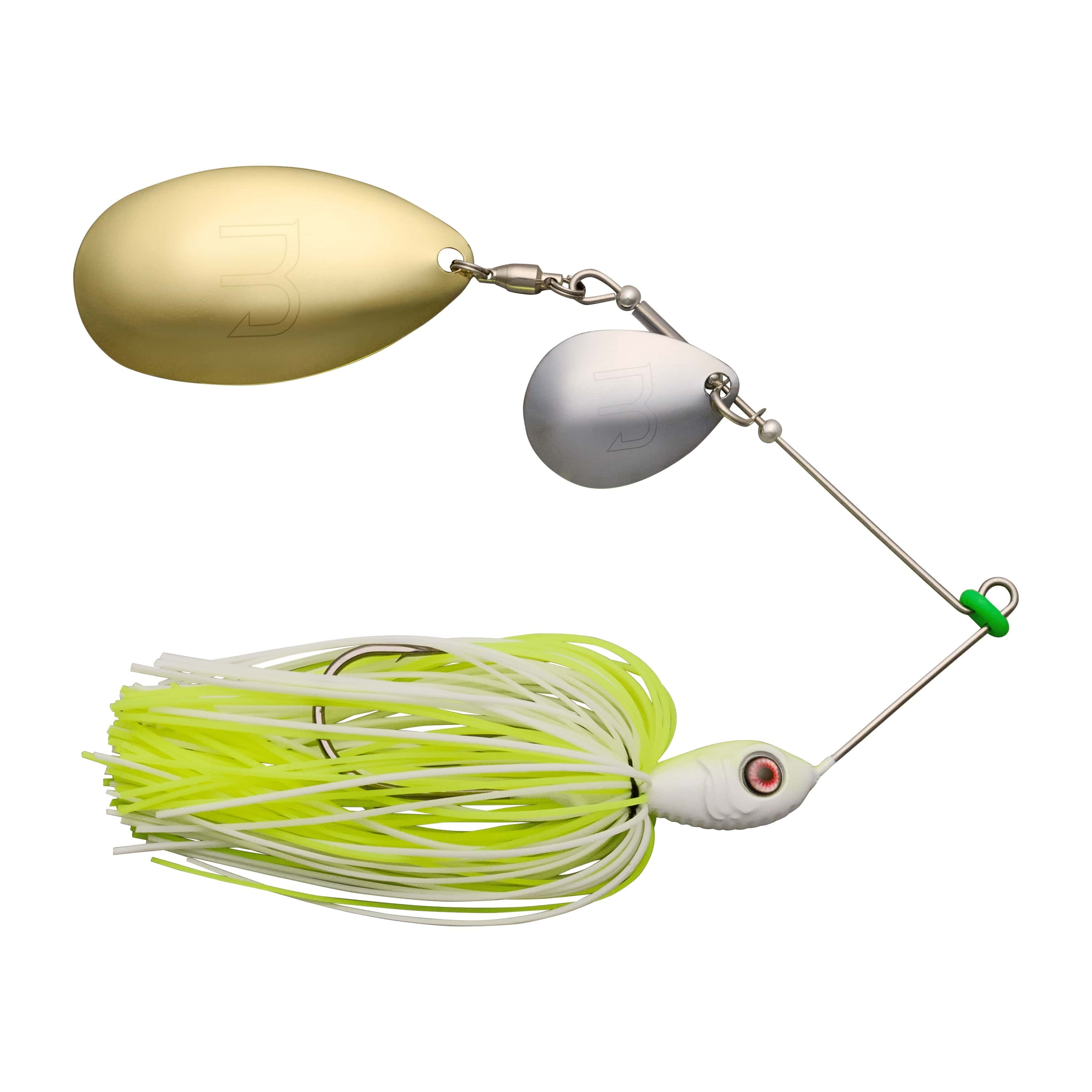 MONSTERBASS Spinnerbaits White & Chartreuse Hoosier Daddy