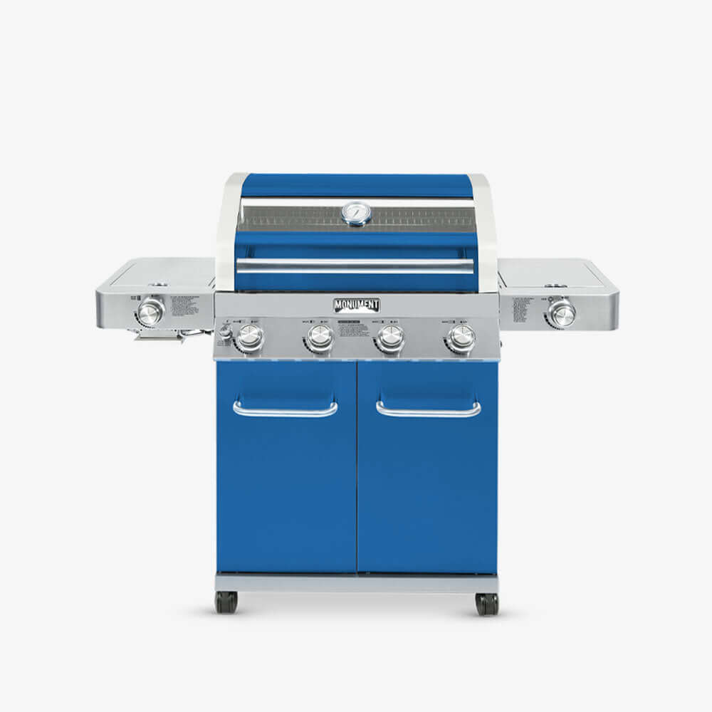 Monument Grills 4 Burner Grill 35633 Blue Gas Grill 35633B | Matte Blue Infrared Propane Gas Grill
