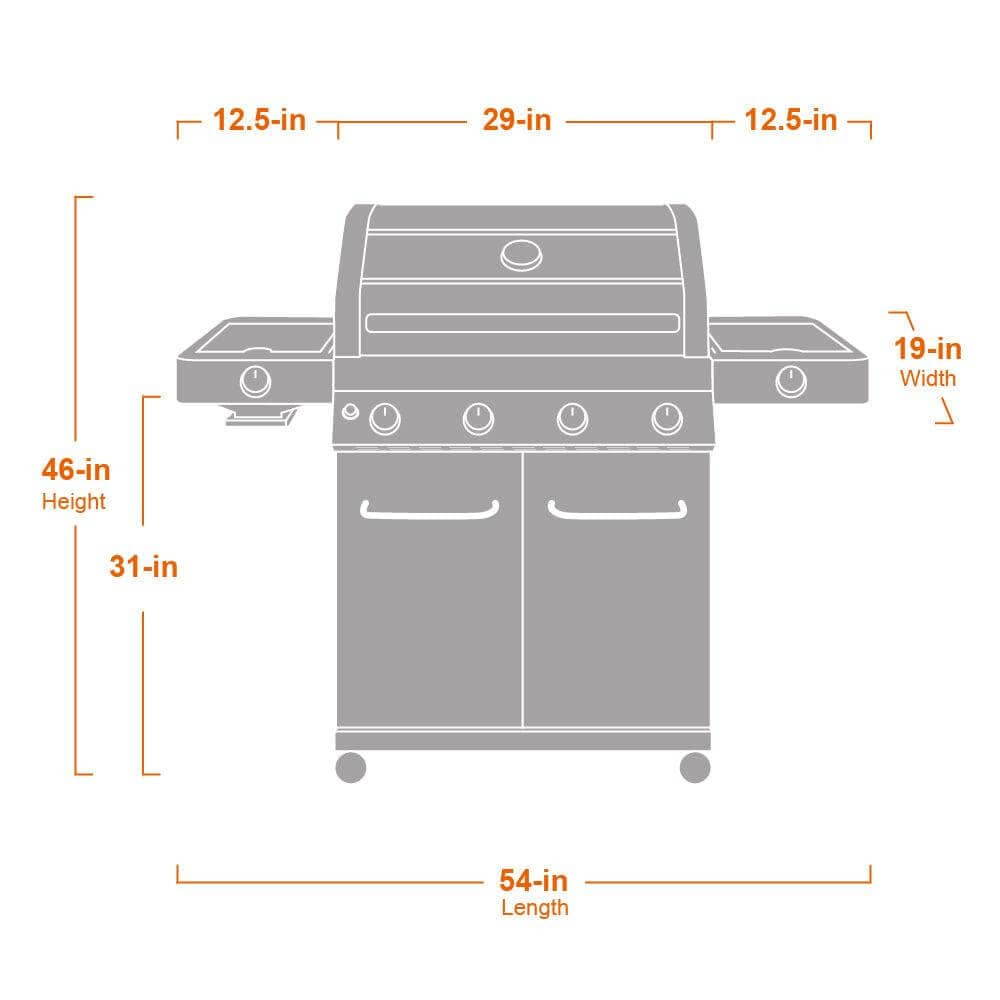 Monument Grills 4 Burner Grill 35633B | Matte Blue Infrared Propane Gas Grill