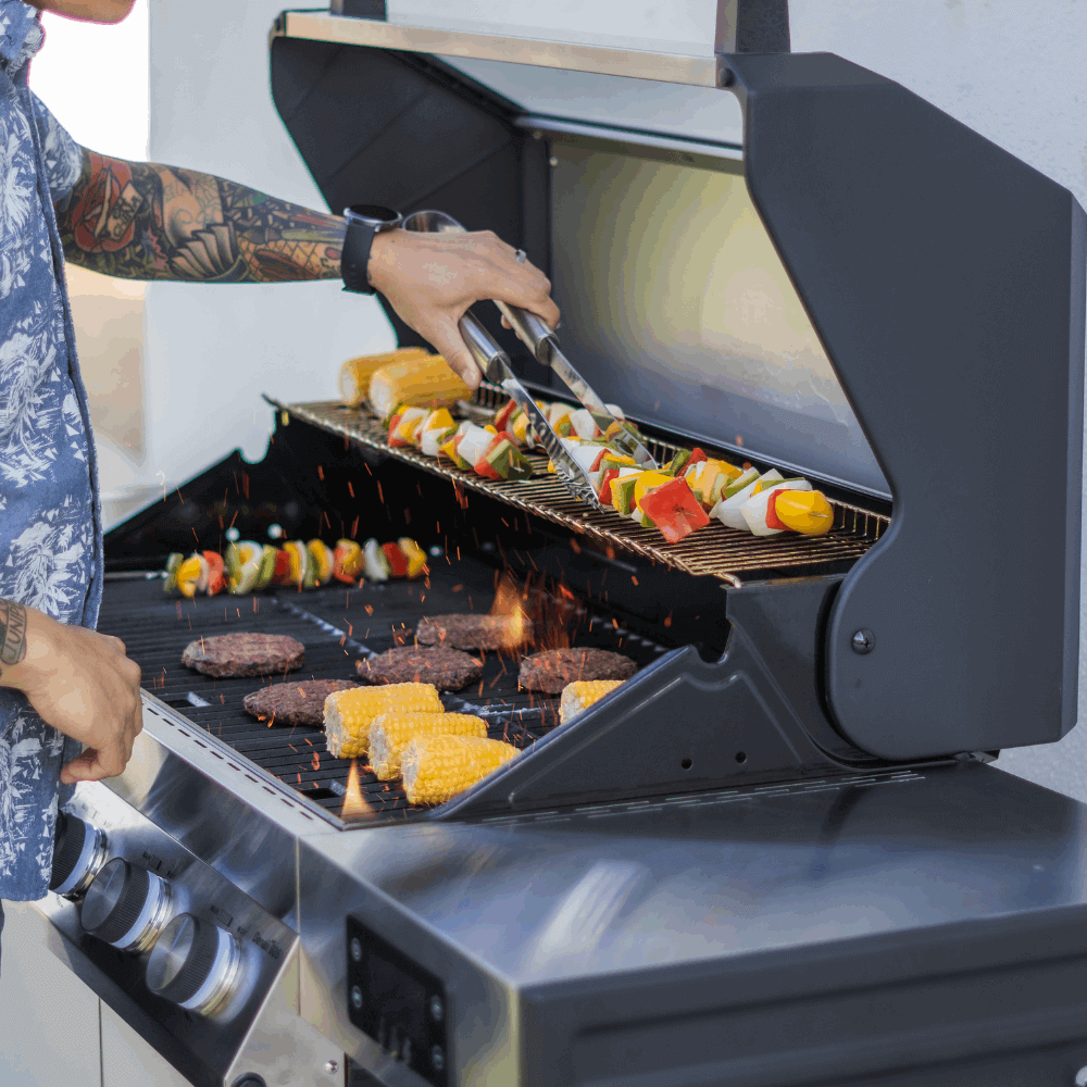 Monument Grills 4 Burner Grill Denali 405 | Stainless Smart Tech Propane Gas Grill