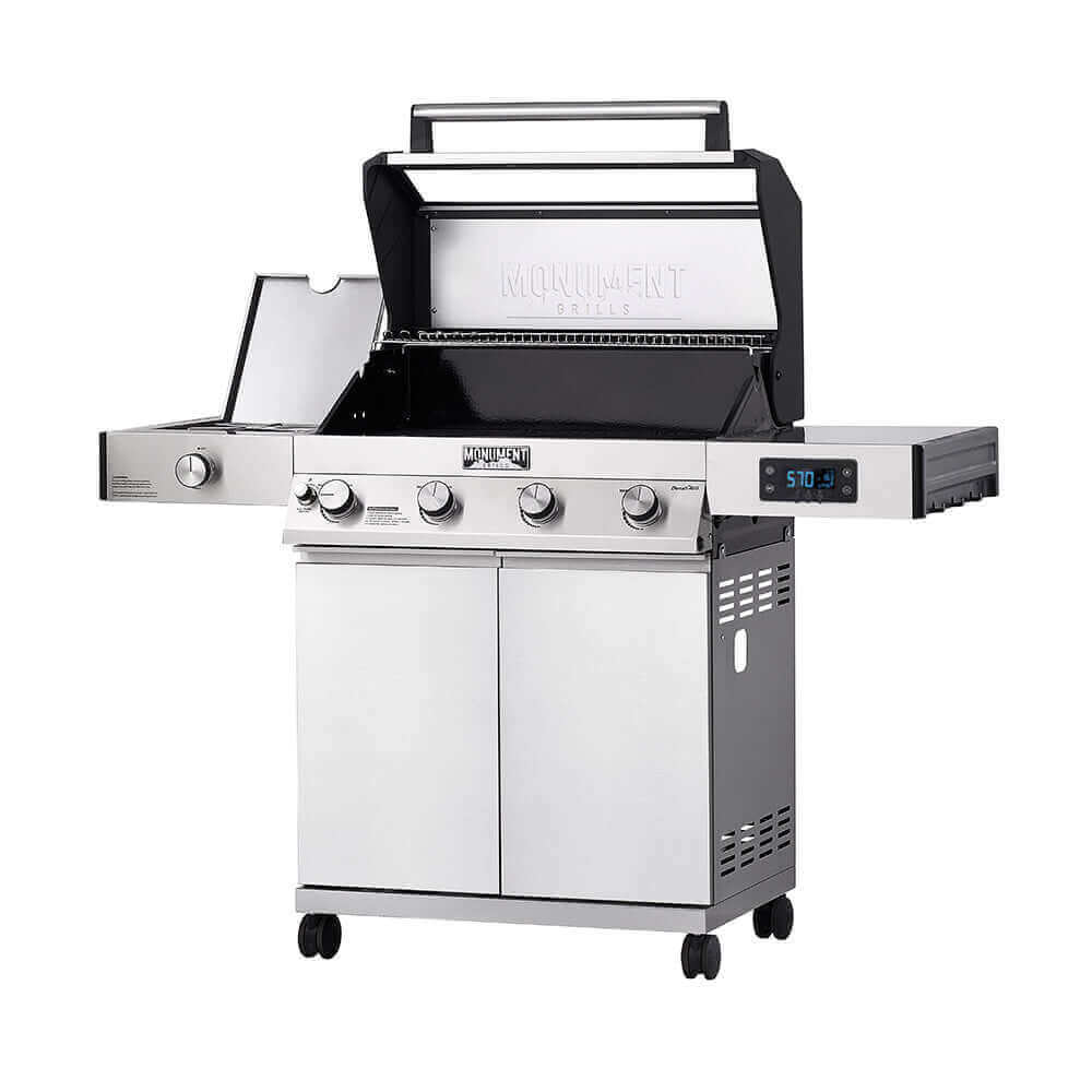 Monument Grills 4 Burner Grill Denali 405 | Stainless Smart Tech Propane Gas Grill