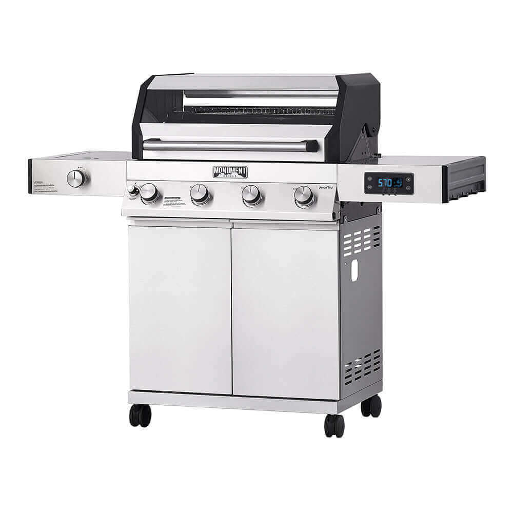 Monument Grills 4 Burner Grill Denali 405 | Stainless Smart Tech Propane Gas Grill