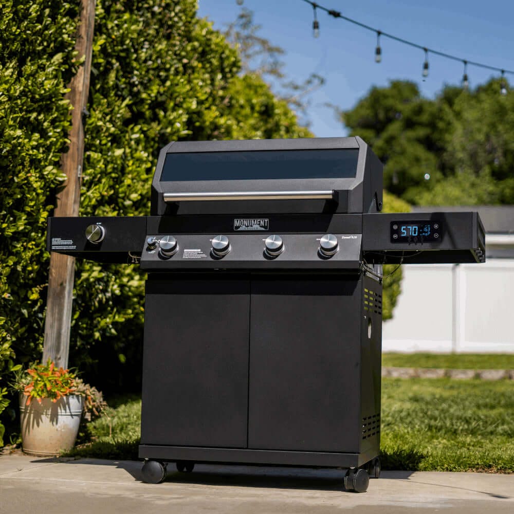 Monument Grills 4 Burner Grill Denali 425 | Black Smart Tech Propane Gas Grill