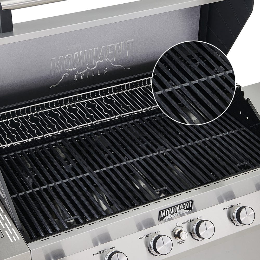 Monument Grills 4 Burner Grill Denali 425 | Black Smart Tech Propane Gas Grill