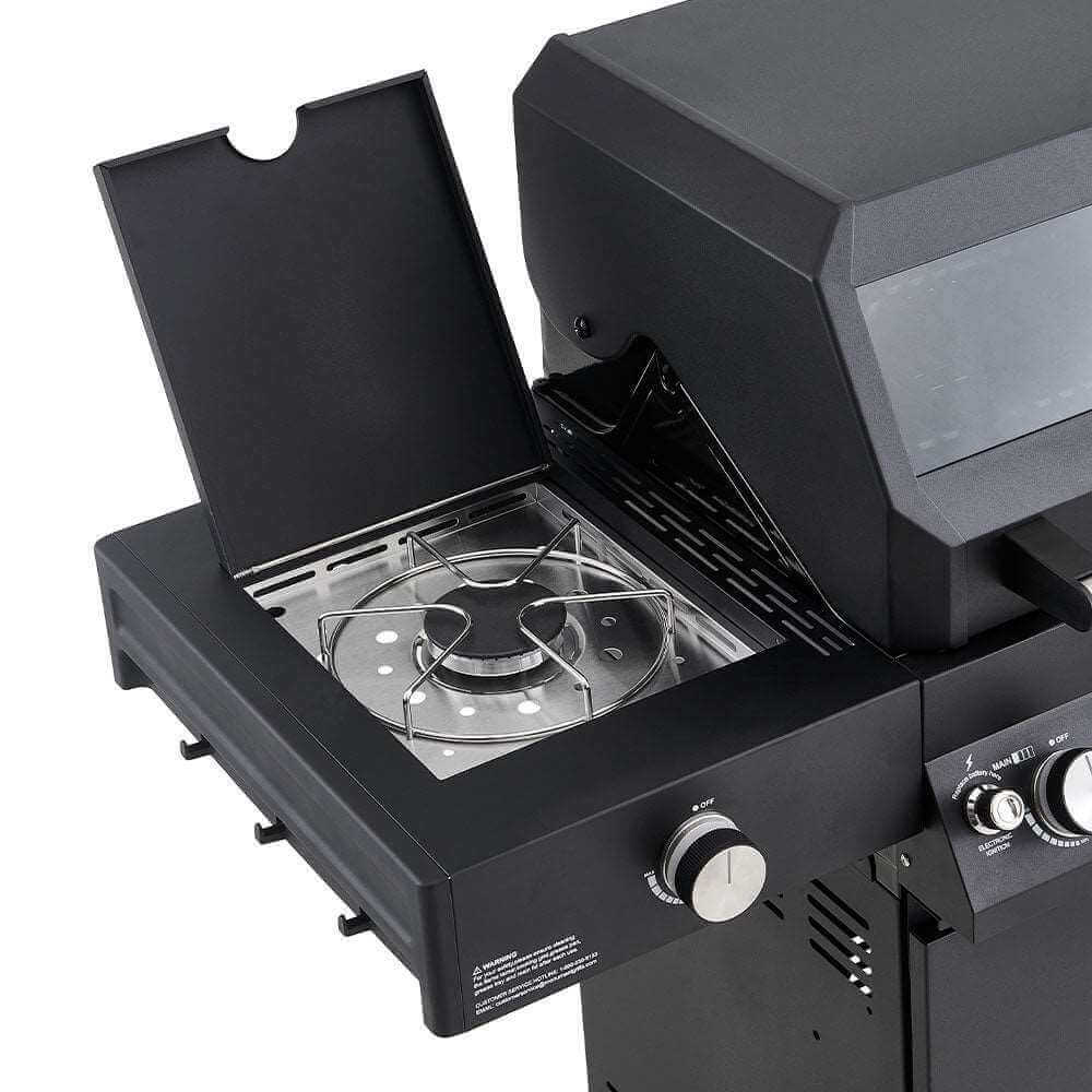 Monument Grills 4 Burner Grill Denali 425 | Black Smart Tech Propane Gas Grill