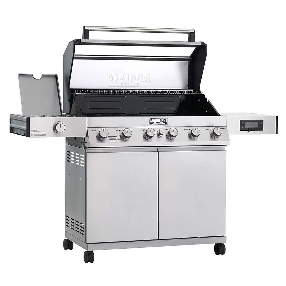 Monument Grills 6 Burner Grill Denali 605 | Stainless Smart Tech Natural/Propane Gas Grill