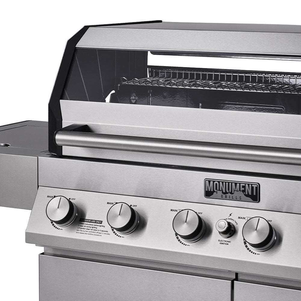 Monument Grills 6 Burner Grill Denali 605 | Stainless Smart Tech Natural/Propane Gas Grill
