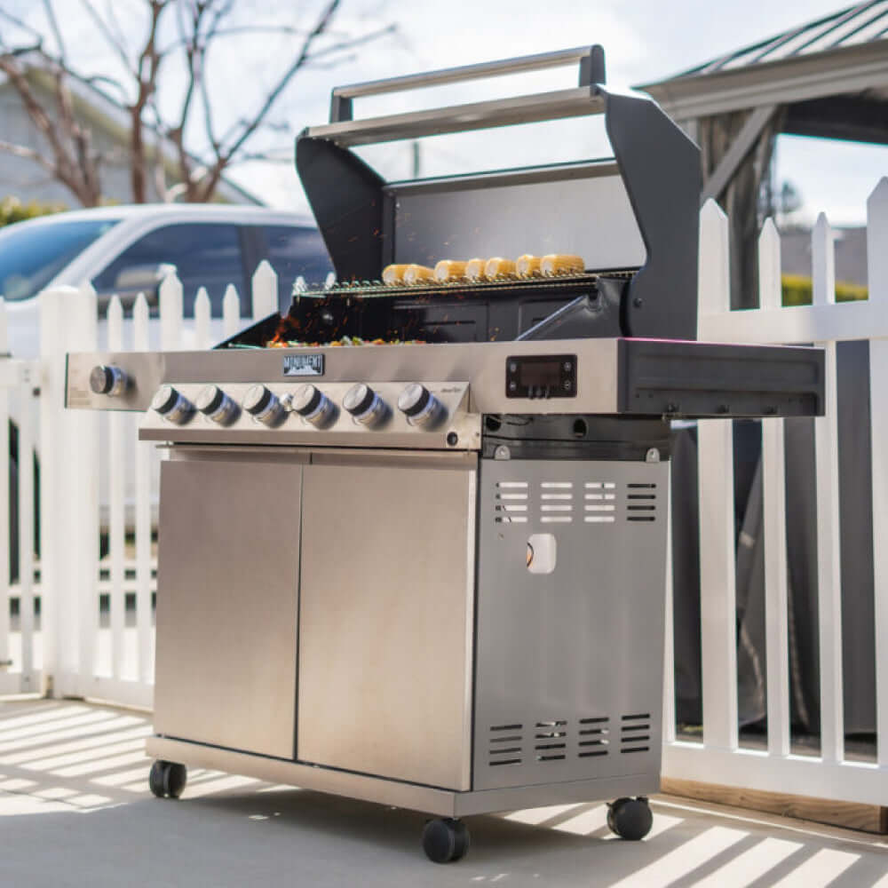 Monument Grills 6 Burner Grill Denali 605 | Stainless Smart Tech Natural/Propane Gas Grill