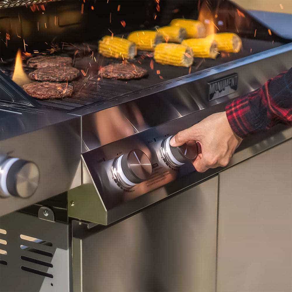 Monument Grills 6 Burner Grill Denali 605 | Stainless Smart Tech Natural/Propane Gas Grill
