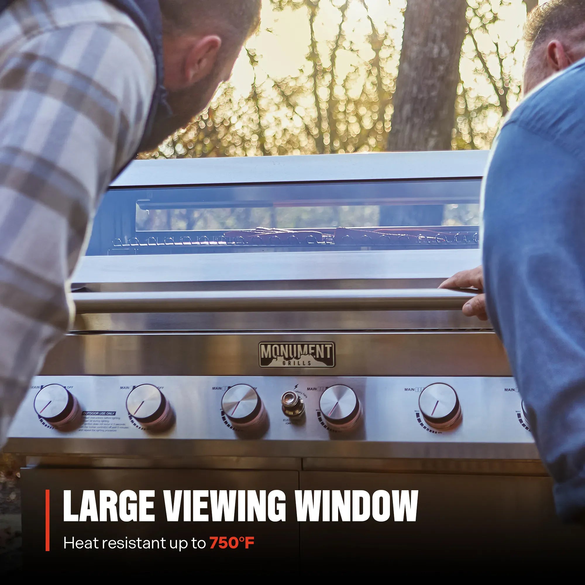 Monument Grills 6 Burner Grill Denali 605 | Stainless Smart Tech Natural/Propane Gas Grill