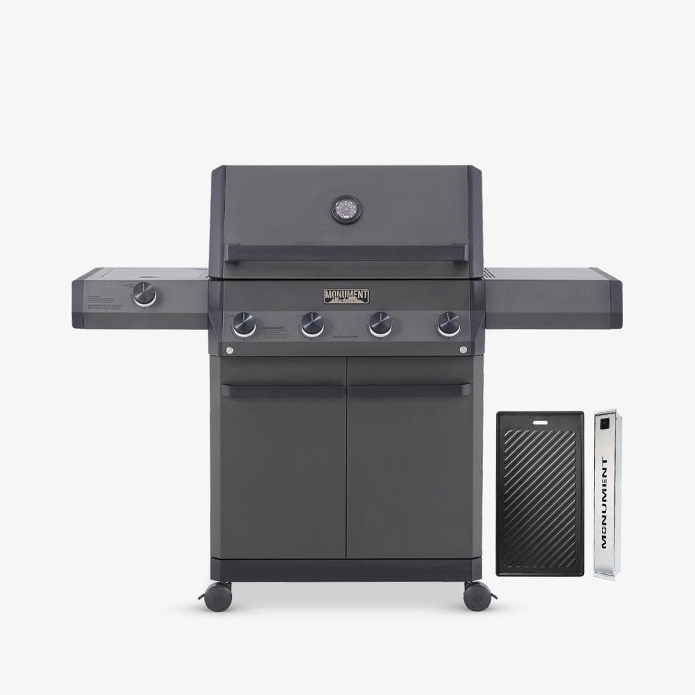 Monument Grills 6 Burner Grill Eminence 425 & Cast Iron Cooking Plate & Smoker Box Eminence 425 | Iconic Fortified Propane Gas Grill