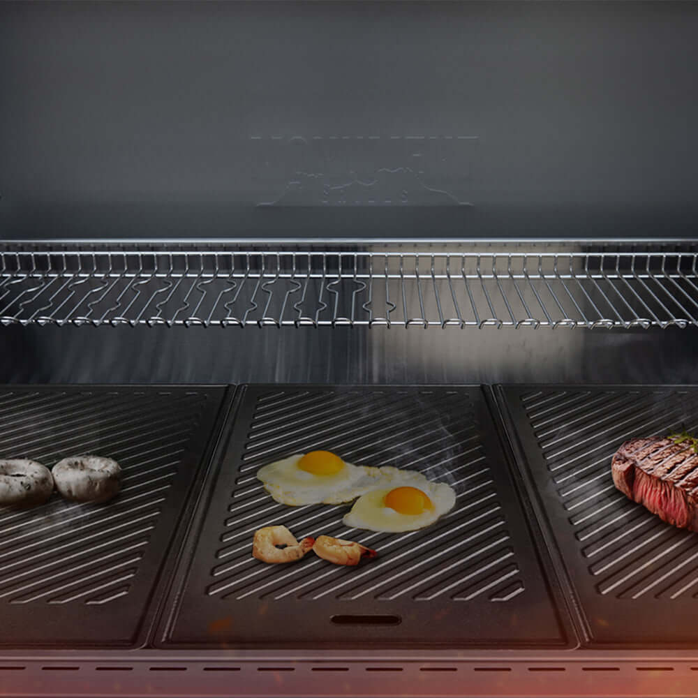 Monument Grills Accessories 96333 | Reversible Cast Iron Cooking Plate Cast Iron Plate x 3 – Turn Your Grill into a Griddle