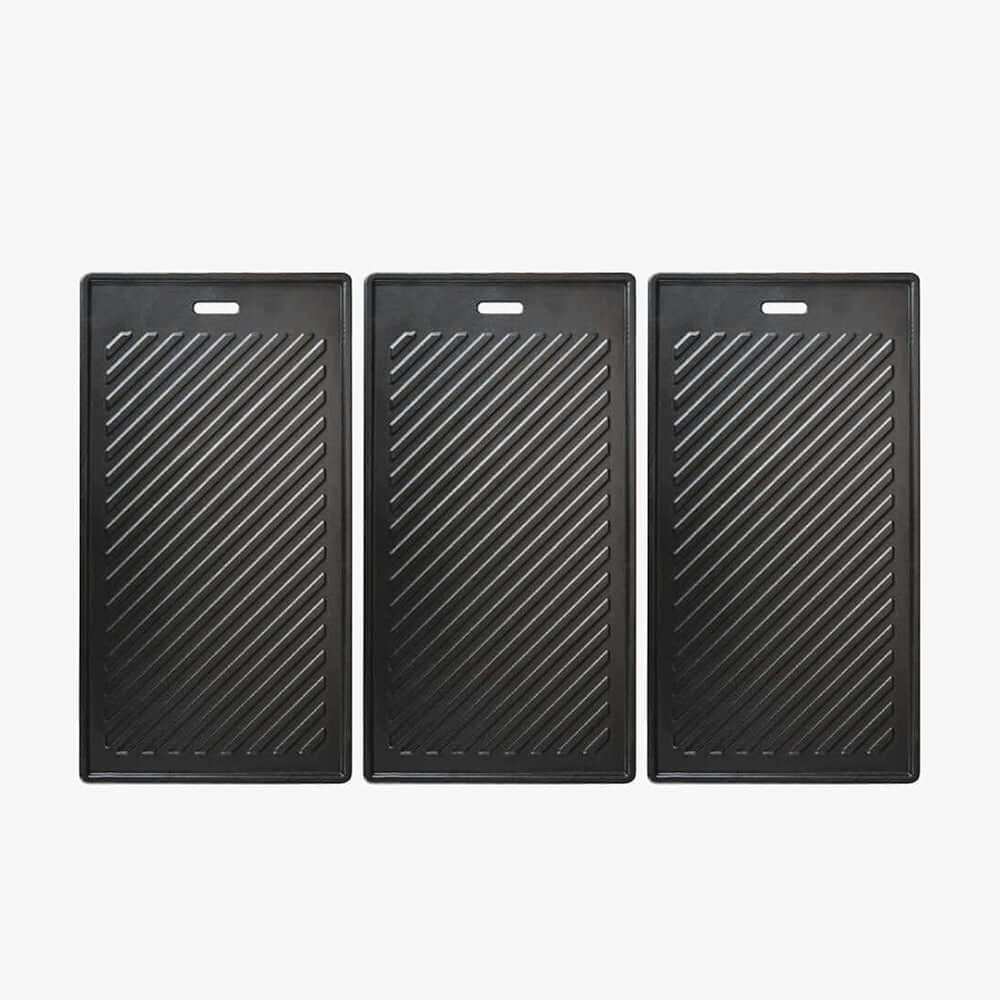 Monument Grills Accessories 96333 | Reversible Cast Iron Cooking Plate Cast Iron Plate x 3 – Turn Your Grill into a Griddle