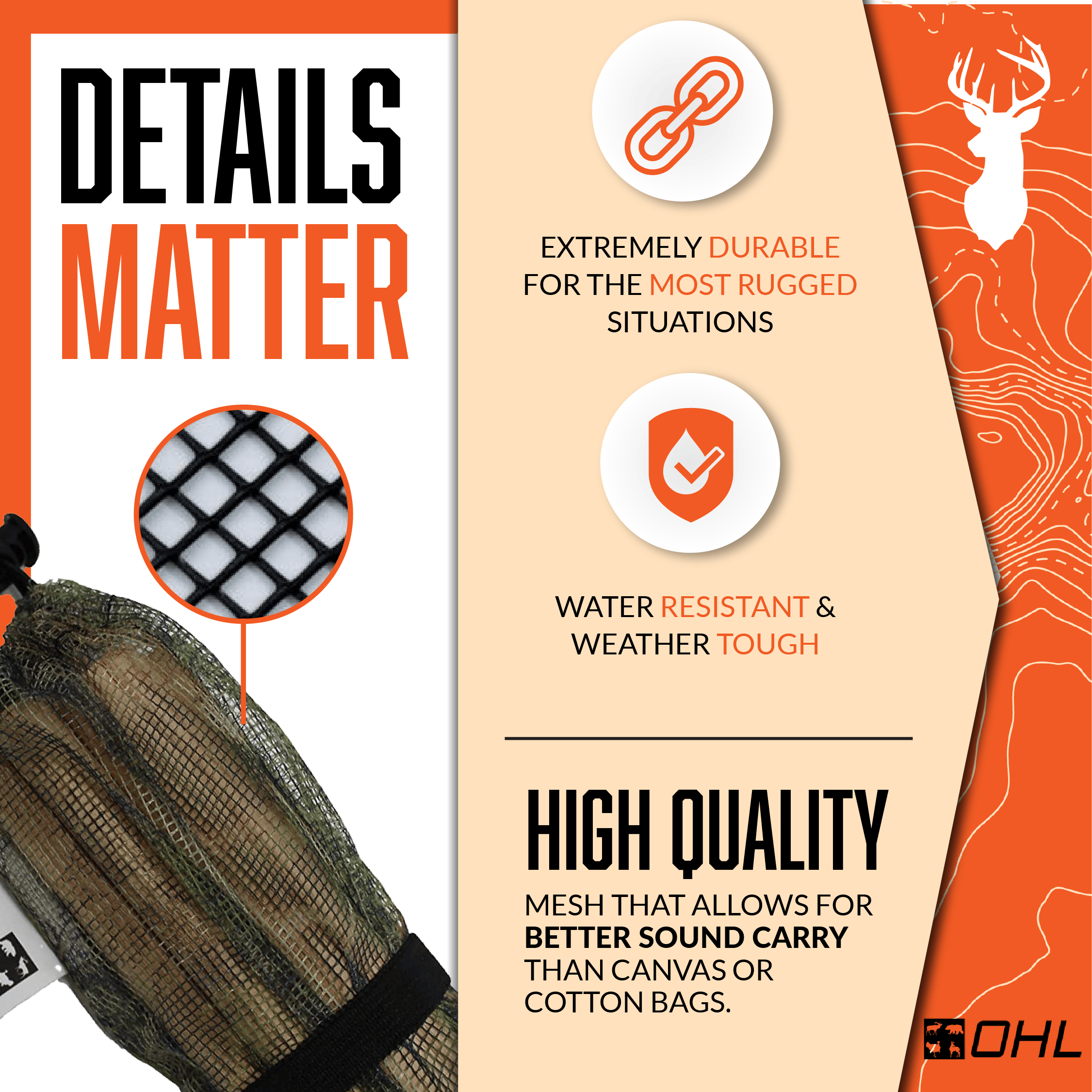 Outdoor Hunting Lab Deer Call Rattle Bag