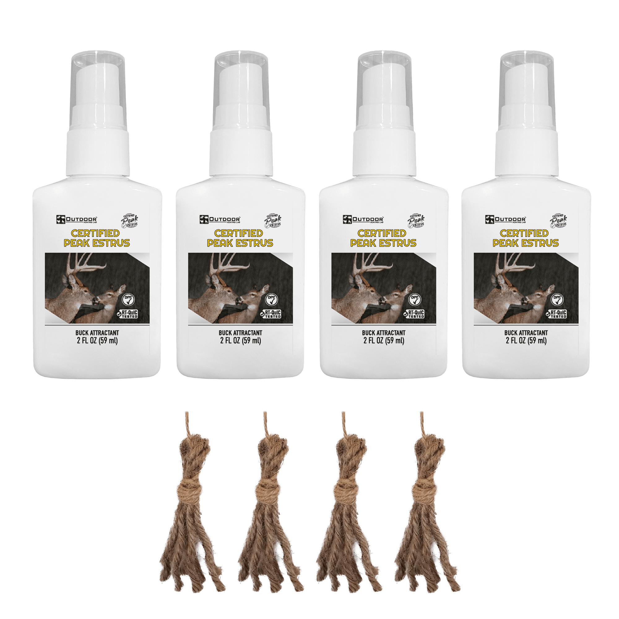 Outdoor Hunting Lab Deer Urine 4 Pack Certified Peak Estrus 2 oz