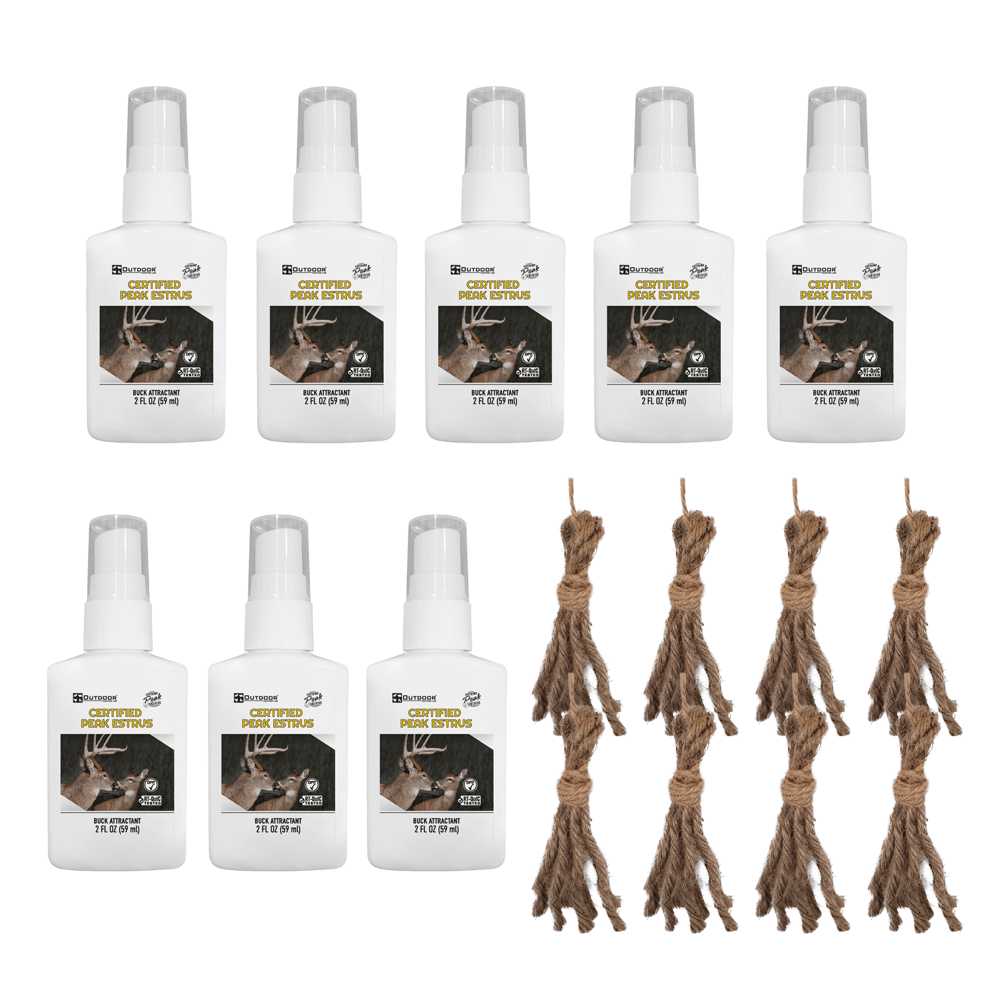 Outdoor Hunting Lab Deer Urine 8 Pack Certified Peak Estrus 2 oz